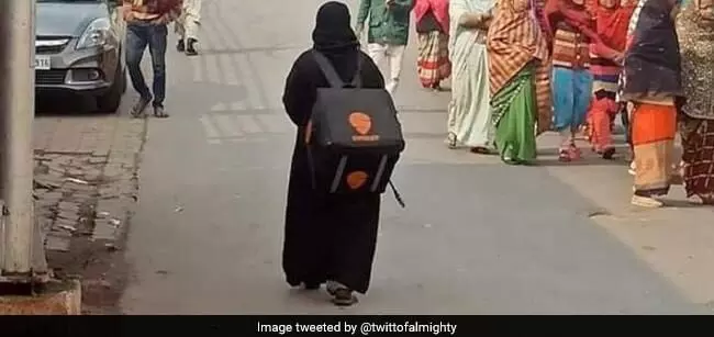 Burqa-clad woman in Lucknow uses Swiggy bag to deliver goods on foot