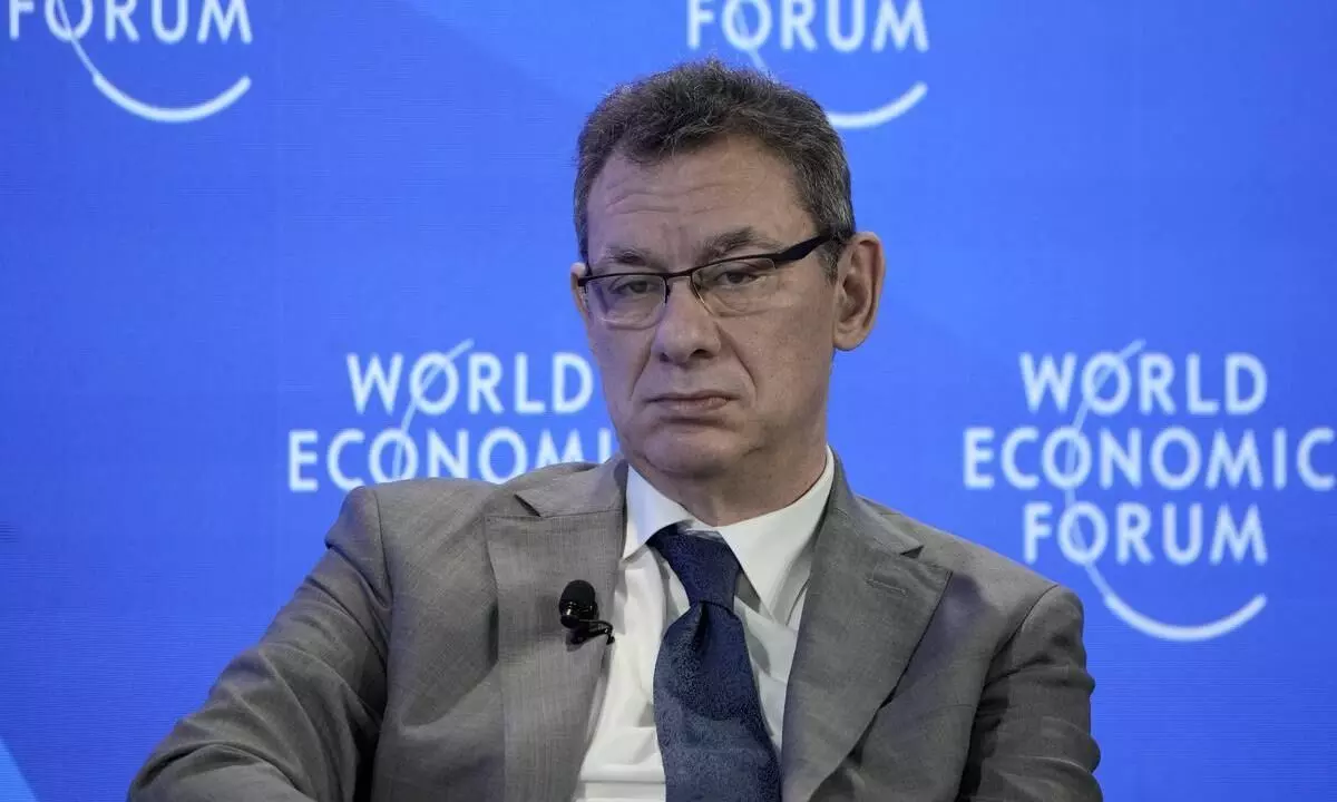 Pfizer CEO sweats before queries at World Economic Forum