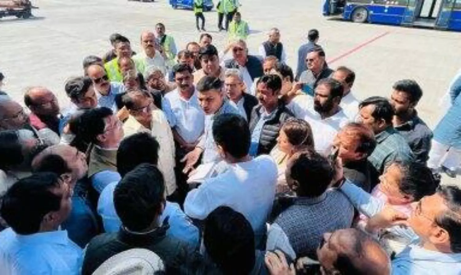 Congress protests at Delhi airport as Pawan Khera deboarded from Raipur bound flight
