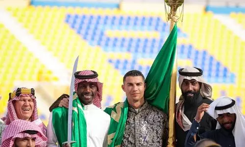 Ronaldo celebrates Saudi Founding Day with Al-Nassr teammates