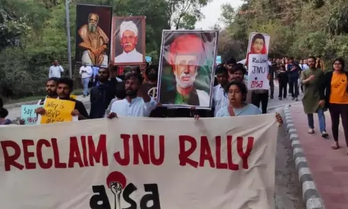 ‘Reclaim JNU’- protest against ABVP attack on Tamil students