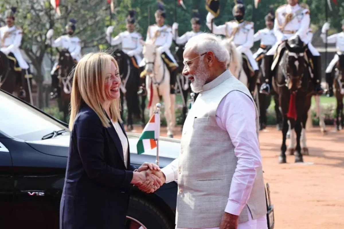 Italian Prime Minister lands in India for Raisina Dialogue Italian Prime Minister lands in India for Raisina Dialogue
