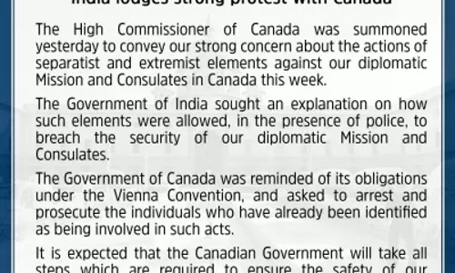 Canadian envoy summoned by India over Khalistan protests; asks for explanation