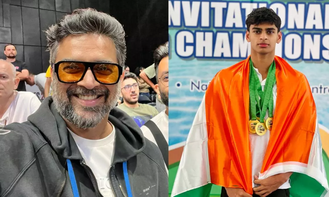 R Madhavan ‘elated’, ‘grateful’ as son Vedaant wins 5 gold medals for India R Madhavan ‘elated’, ‘grateful’ as son Vedaant wins 5 gold medals for India
