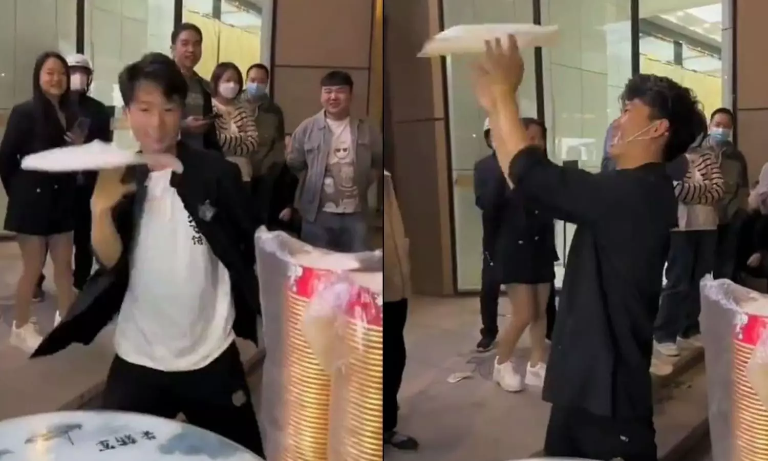 Man rolling dough like playing frisbee goes viral wowing netizens