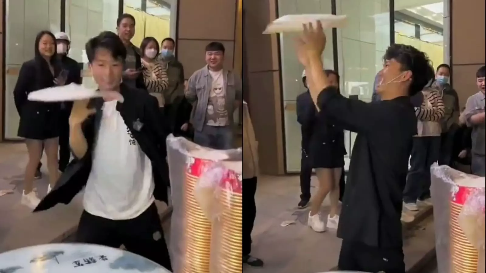 Man rolling dough like playing frisbee goes viral wowing netizens Man rolling dough like playing frisbee goes viral wowing netizens
