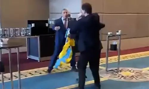 Ukraine MP punches Russian representative at global meet in Turkey