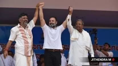 Rahul Gandhi vows to implement Congress’ 5 pledges during oath-taking of Karnataka CM, DyCM