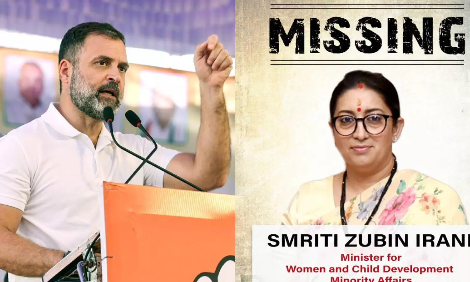 Contact US: Smriti Irani’s swipe at Rahul over Congress’s ‘missing’ tweet