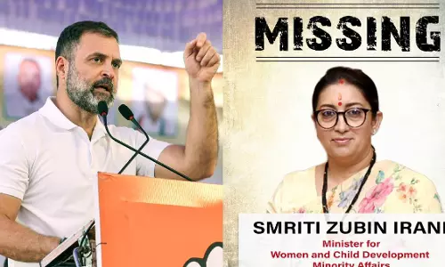 Contact US: Smriti Irani’s swipe at Rahul over Congress’s ‘missing’ tweet