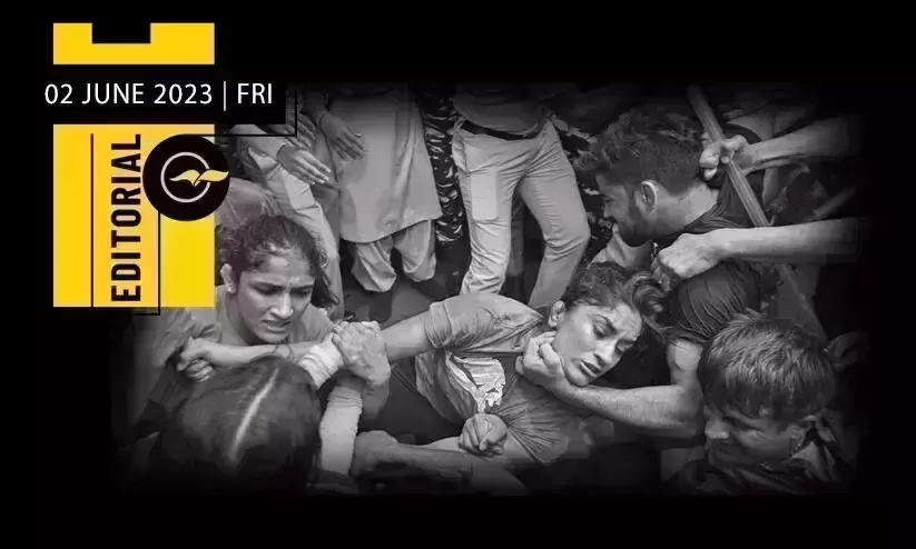 Time out in the wrestlers protest