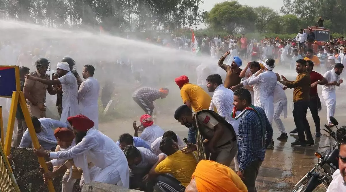 Sunflower farmers block Delhi-Chandigarh Highway 44 in Haryana, police resort to lathi-charge and water cannons