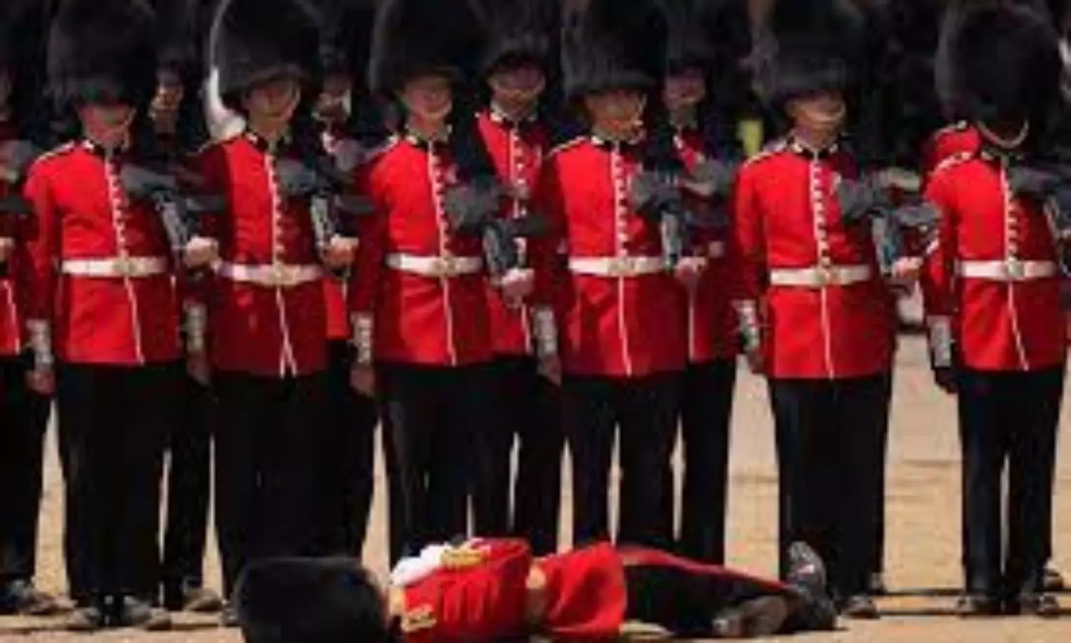 British soldiers attending parade in scorching heat faint in front Prince William