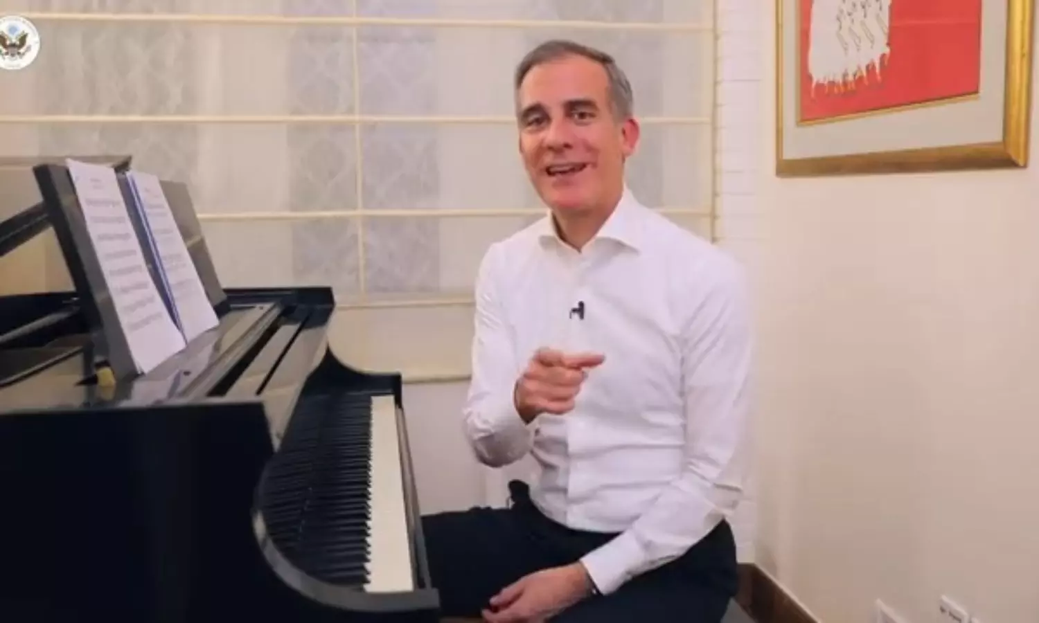 US Ambassador Eric Garcetti showcases musical talent with instrumental cover of Kings Maan Meri Jaan
