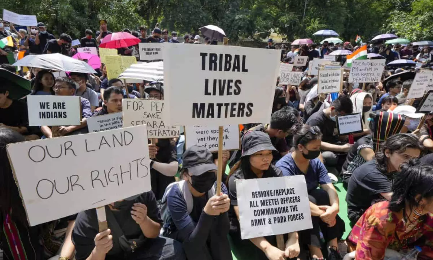 Manipur Violence: Hundreds protest at Delhi to restore peace