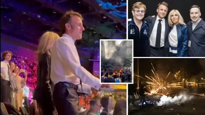 As France burns, prez Macron seen attending Elton John concert