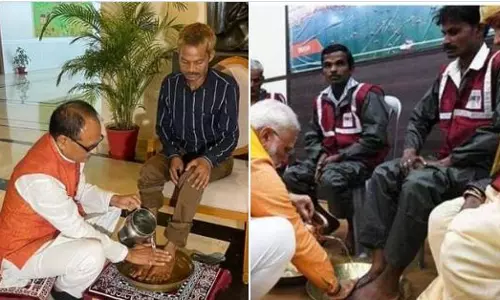Twitterati compare PM Modis feet washing to Chouhans, calling it Election Drama