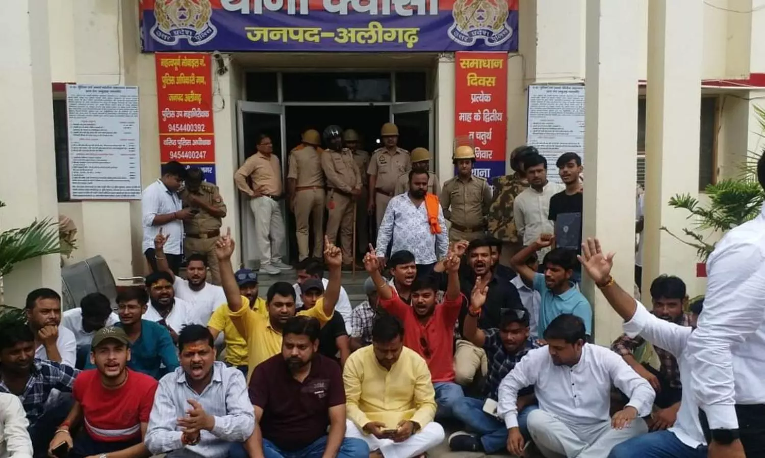 BJP’s youth wing protests demanding stringent action against man for his alleged objectionable post on PM Modi