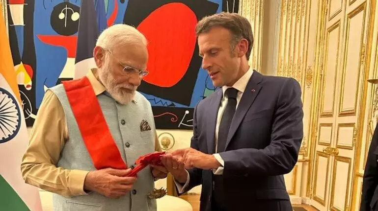 Modi becomes 1st Indian PM conferred with Frances highest award
