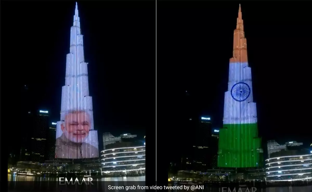 UAE welcomes PM Modi; Burj Khalifa lights up in tricolour