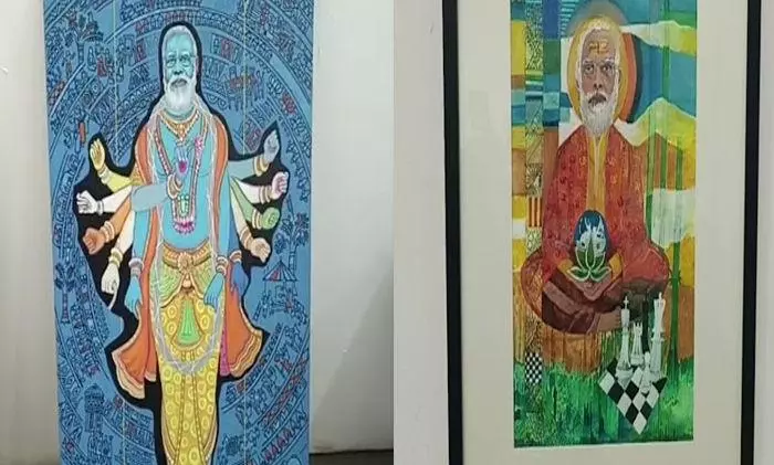 Paintings featuring PM Modi as Hindu gods removed from Vadodara University exhibition