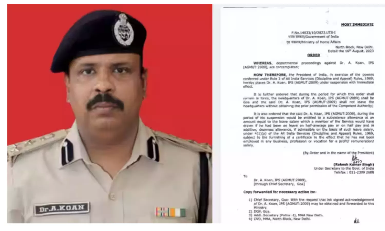 MHA suspends IPS officer for molesting woman tourist at Goa beach club