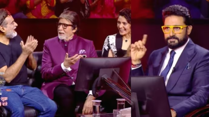 KBC 15: Abhishek turns host, Big B takes the hot seat in a role reversal