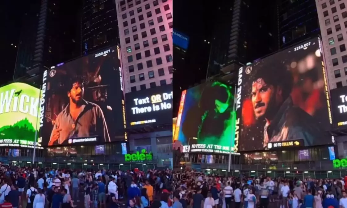 In a first for Malayalam cinema, Dulquer Salman’s King of Kotha trailer at New York’s Times Square