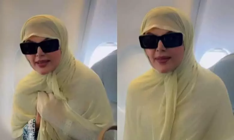 Rakhi Sawant in hijab leaves for Umrah, requests remembrance in prayers, see video