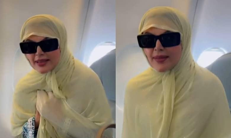 Rakhi Sawant in hijab leaves for Umrah, requests remembrance in prayers, see video