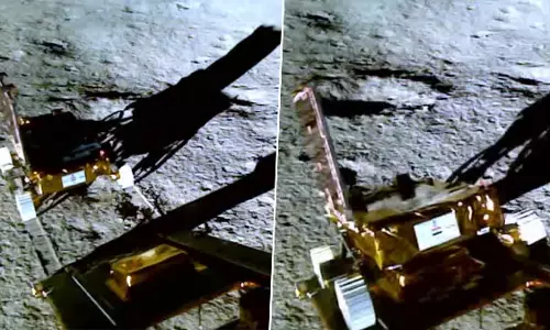Vikram lander sends selfies of rover rolling out to the Moon