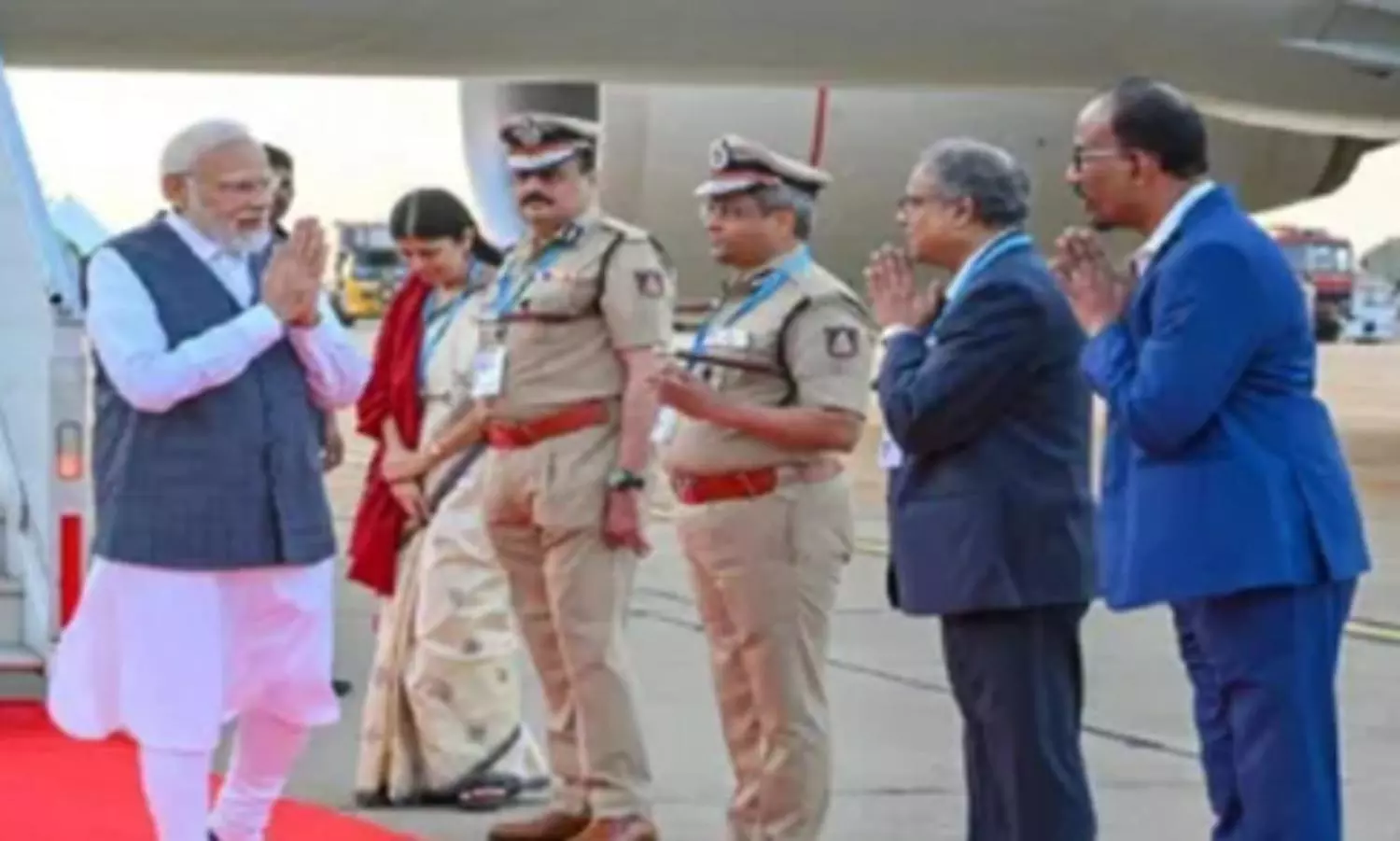 PM Modi lands in Bengaluru to meet scientists at ISRO
