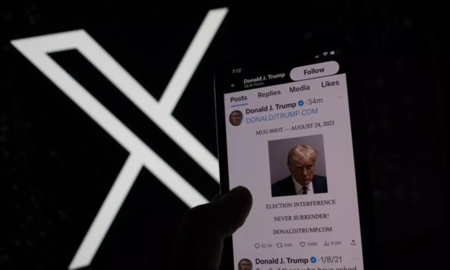 With mug shot and appeal for donations, Trump returns to X