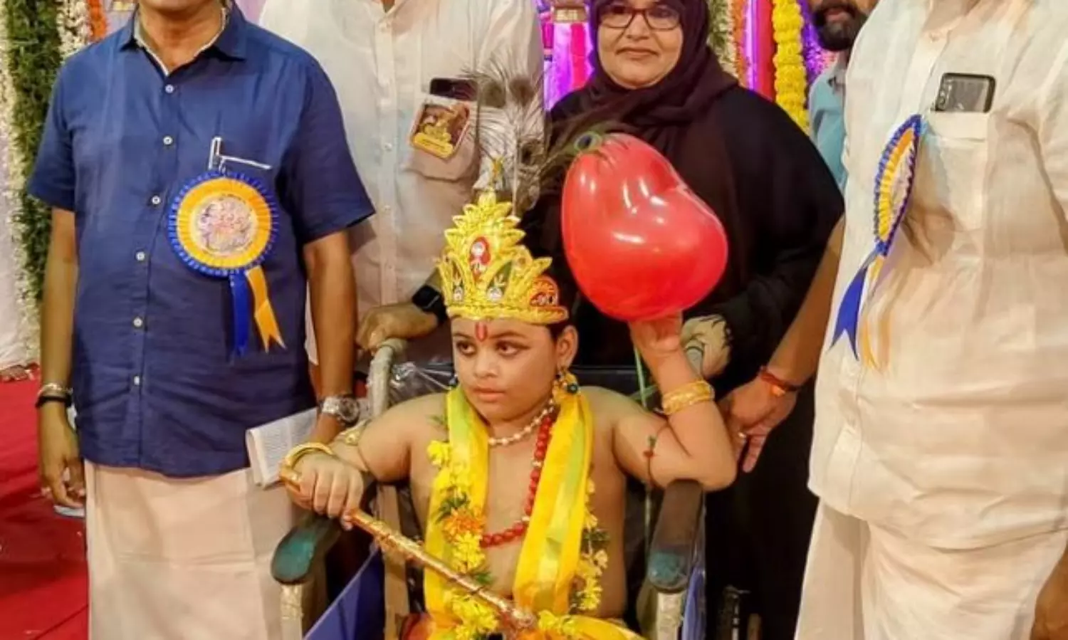 Muslim boy steals hearts dressed as Krishna in Kozhikode Sobha Yatra