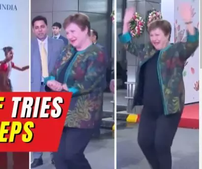 Video of IMF Chief Kristalina Georgieva dancing with folk dancers at airport goes viral