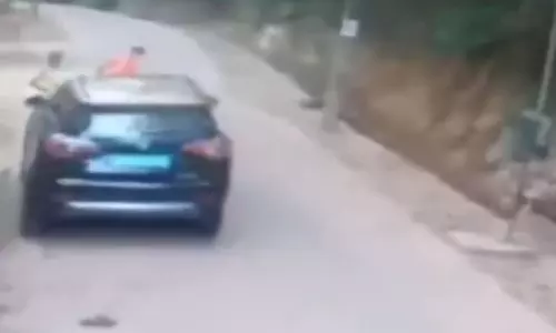 Visuals show man deliberately driving car over boy in Thiruvananthapuram