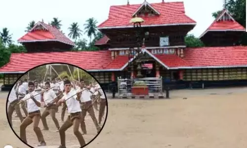 Ban on RSS weapon training at Sree Sarakara Devi Temple premises in Kerala