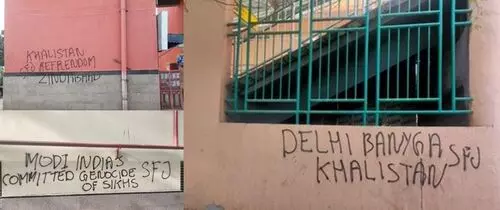 Police launch probe into pro-Khalistani graffiti found in north Delhi