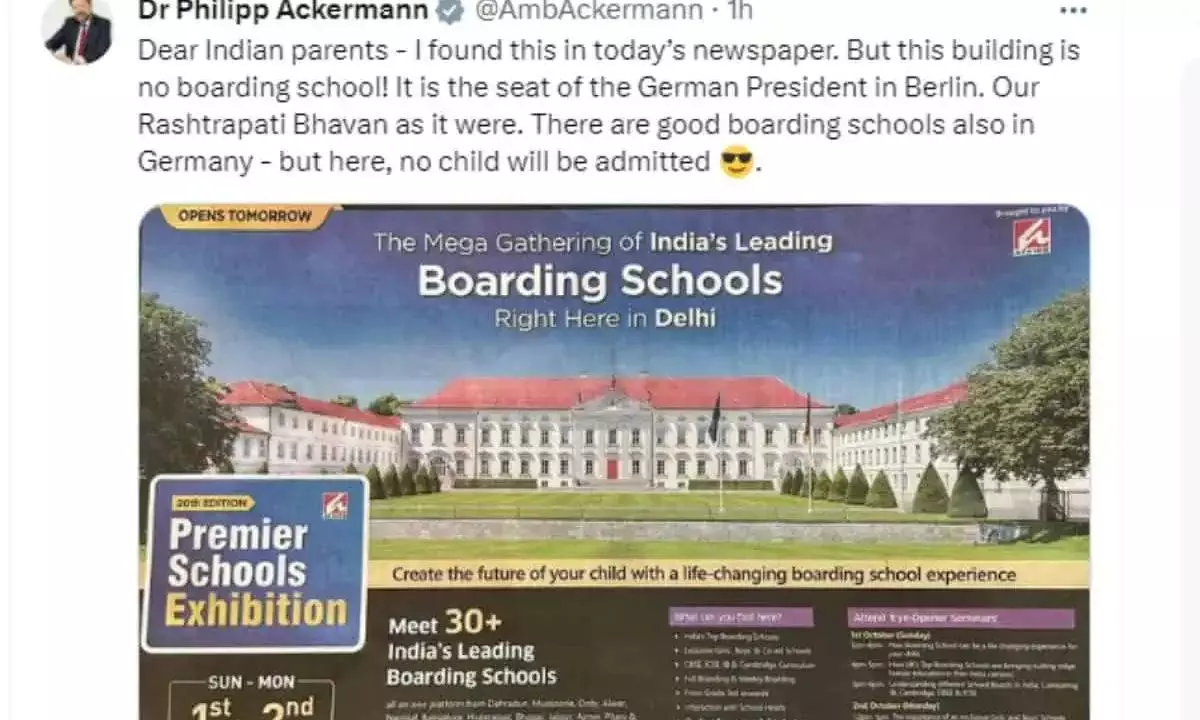 German envoy to India calls out misleading ad with Prez’s residence German envoy to India calls out misleading ad with Prez’s residence