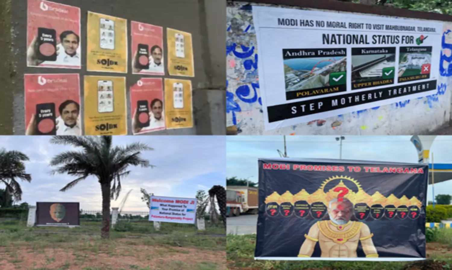 BRS-BJP poster war erupts in Telangana ahead of PM’s visit