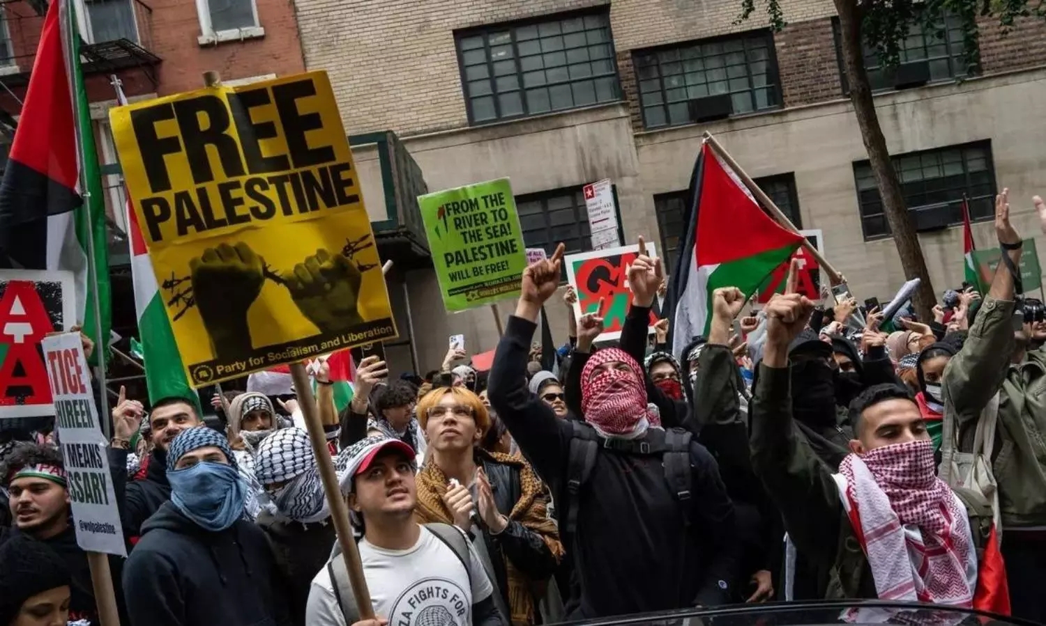 ‘Free Palestine’: Thousands take to streets in New York City