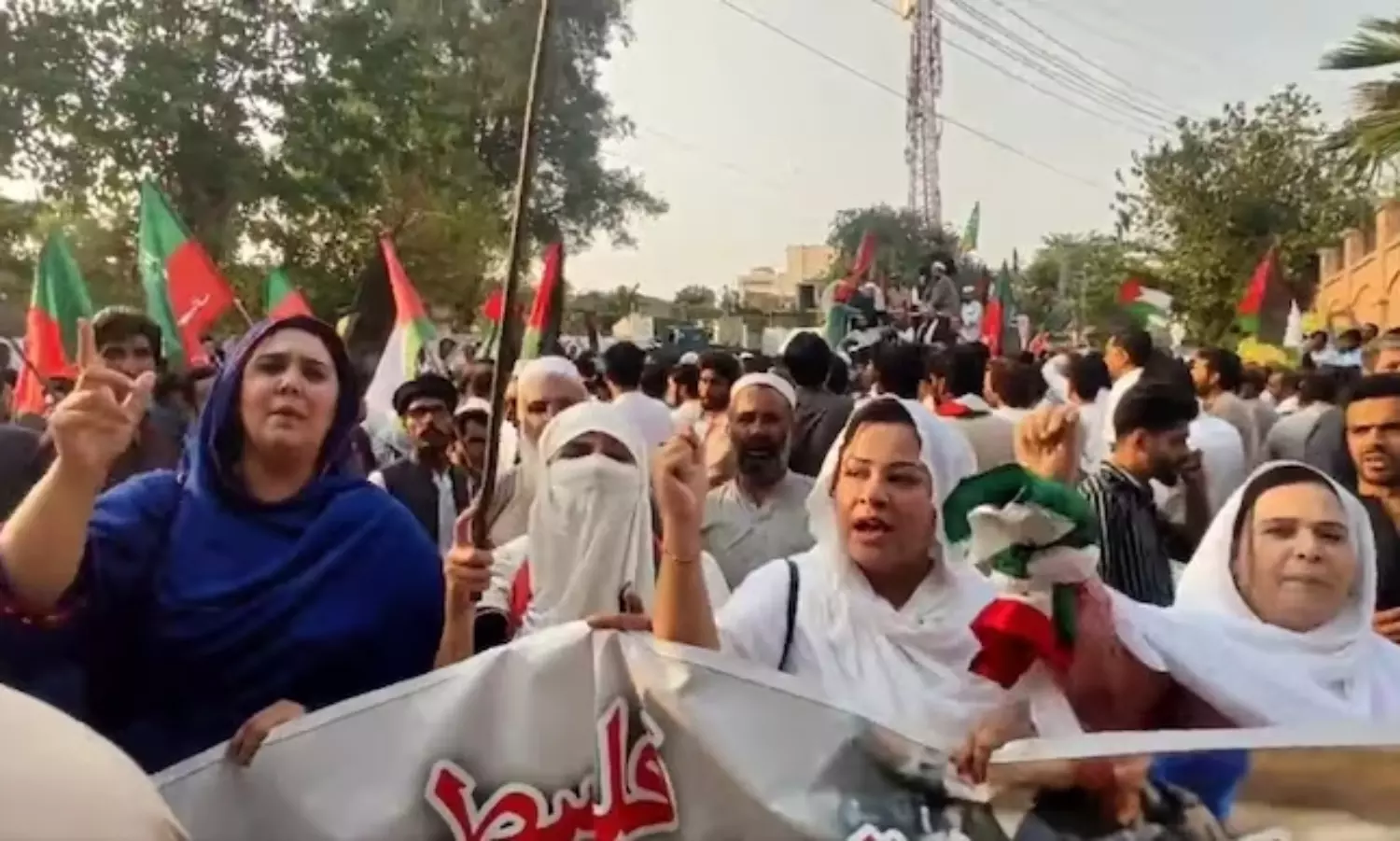 Over 50 PTI workers arrested for carrying party flags while demonstrating for Palestine