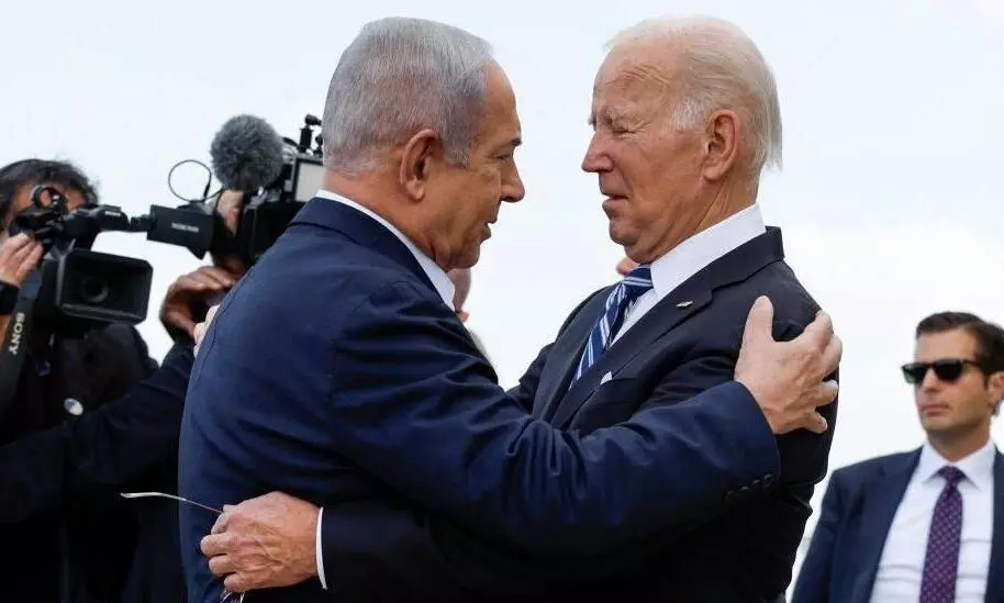 Biden says ‘other team’ to blame for Gaza hospital blast as US backs Israel