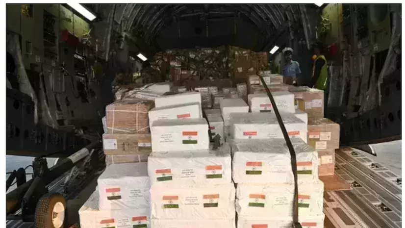 Amid Israel-Hamas war, India sends humanitarian aid to Palestine Amid Israel-Hamas war, India sends humanitarian aid to Palestine
