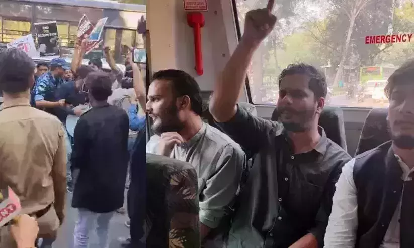Delhi police detain dozens during Palestine solidarity rally