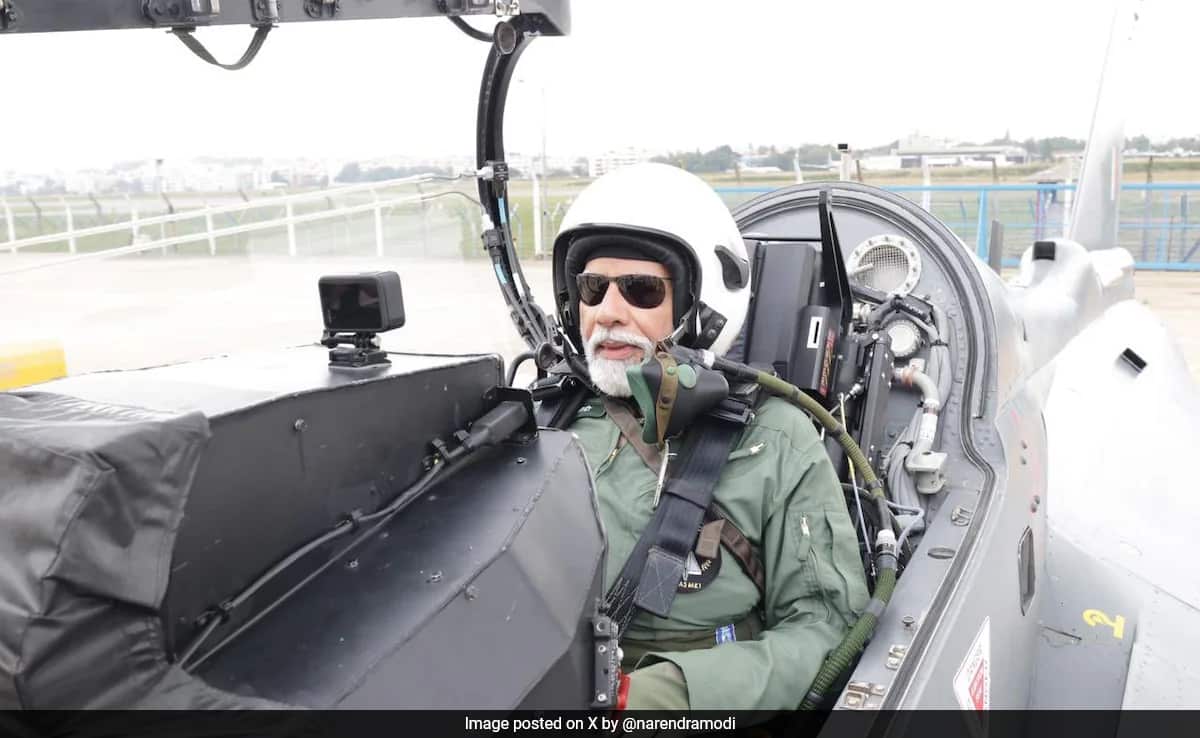 PM Modi takes sortie on Tejas fighter jet in Bengaluru PM Modi takes sortie on Tejas fighter jet in Bengaluru