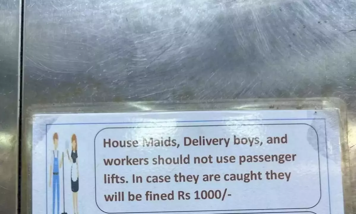 Hyd housing society fines maids, workers Rs 1k for using main lift; internet reacts