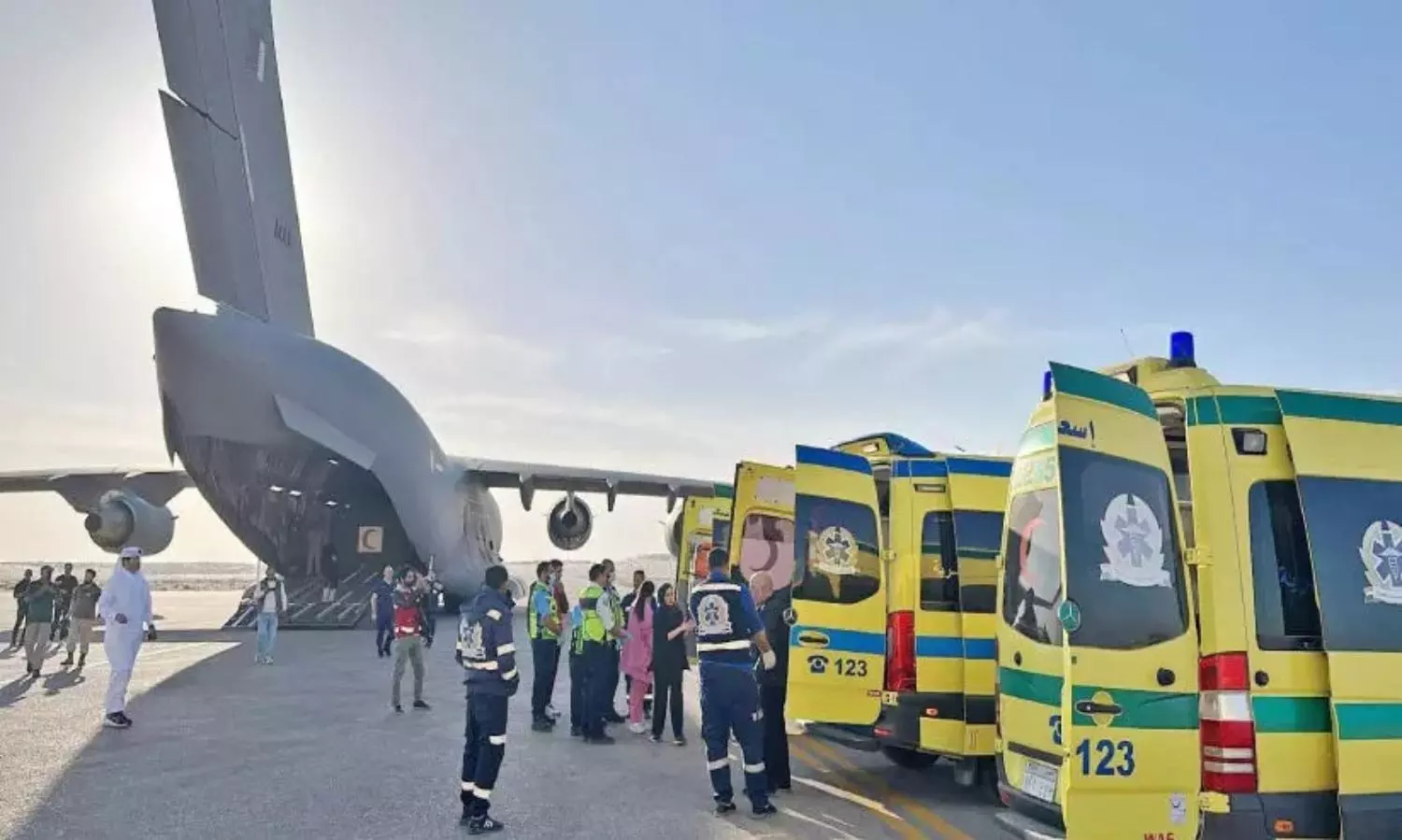 First group of injured Palestinians reach Doha for medical treatment