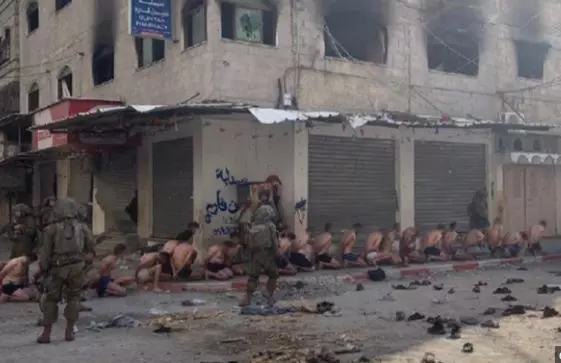 Video emerges of Israeli force parading Palestinians semi-naked Video emerges of Israeli force parading Palestinians semi-naked