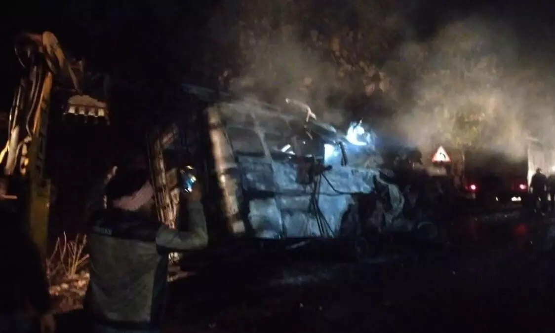 Bus crashing & catching fire in Guna: Death toll reaches 13